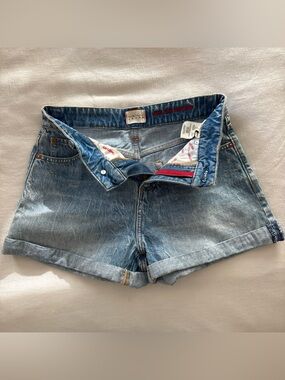 Alice + Olivia Light Wash Cuffed Denim Shorts